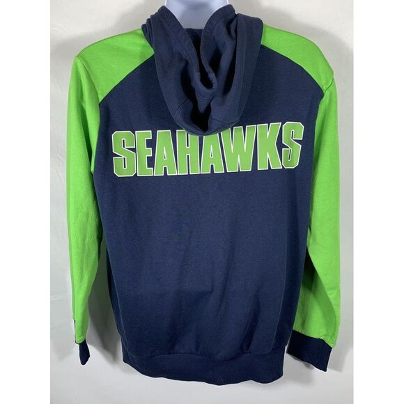 NFL Seattle Seahawks Hoodie Sweatshirt Men's Medium Football Navy  - 294 - Picture 3 of 10